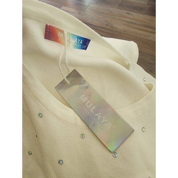 NWT Mulaya Boutique White Studded Bodycon Concert Mini Dress Size S/M - Picture 8 of 8